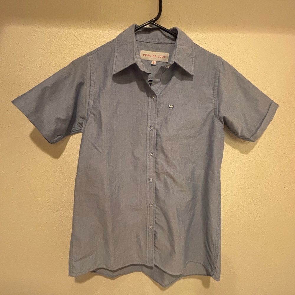 Peau De Loup Light Blue Casual Button Down Shirt